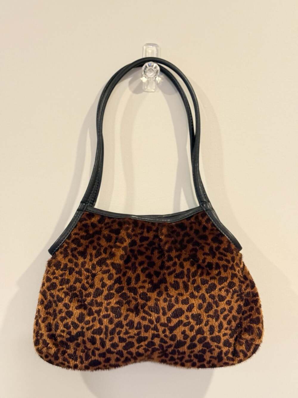 Maxx New York Vintage Y2K Faux Leopard Print Pony Hair Shoulder Bag - Picture 2 of 6